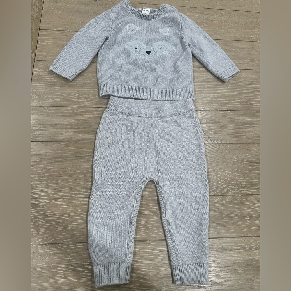 Carter's Gray Kids Matching Set size 18M